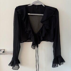 Trois Silk Sheer Blouse